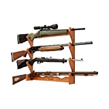 Allen Four Gun Wooden Wall Gun Rack, holds both shotguns & rifles, Natural, One Size (18550)