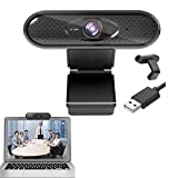 Webcam with Microphone for Desktop 1080P 30fps HD Pro Web Cam Live Streaming Web Camera USB Computer Camera for Zoom Skype PC Laptop Video Calling Conferencing Teaching Online Work Home Office