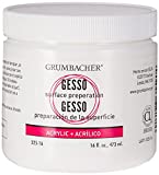 Grumbacher Gesso (Hyplar) Artists' Acrylic & Oil Paint Medium, 16 Fl Oz (Pack of 1), White