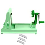 Vollum Japanese Turning Vegetable Spiralizer, Veggie Spiralizer For Fresh Zucchini, Squash, Butternut Squash with 1 Straight-Edged Blade and 3 Serrated Blades