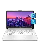 HP 14 Laptop, Intel Celeron N4020, 4 GB RAM, 64 GB Storage, 14-inch HD Touchscreen, Windows 10 Home, Thin & Portable, 4K Graphics, One Year of Microsoft 365 (14-dq0080nr, 2021, Snowflake White)