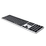 Backlit Bluetooth Keyboard, Ultra Slim Aluminum Multi-Device Rechargeable Wireless Illuminated Keyboard for iOS, Mac OS, Windows, Android
