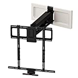 MantelMount MM540 - Above Fireplace Pull Down TV Mount for 40' to 80' Screen TVs to 90 lbs, with Patented auto-straightening, Adjustable Stops, Heat Sensor Handles & Paintable Covers