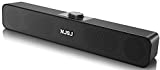 NJSJ Computer Sound Bar, 2.0 USB Stereo Desktop Speaker, Wired Mini PC Soundbar with Volume Control, 3.5mm AUX Input for Laptop, Tablets, Cellphone, MP3, Monitor, TV, PS4