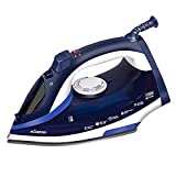 AEMEGO Steam Iron for Clothes Lightweight Portable Iron with Non Stick Ceramic Soleplate Anti Drip Vertical Irons for Ironing Clothes Self-Clean Auto-Off Function Small Size for Home Travel…
