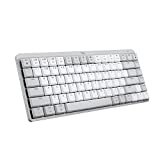 Logitech MX Mechanical Mini for Mac Wireless Illuminated Keyboard, Low-Profile Performance Switches, Tactile Quiet Keys, Backlit, Bluetooth, USB-C, Apple, iPad - Pale Grey