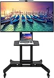 TV Cart Stand Rolling Cart LCD Portable TV Cart with Wheels for LCD LED Plasma Flat Screen Panel Bedroom Living Room Meeting Room 32' to 65'