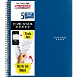Five Star Spiral Notebook + Study App, 5 Subject, College Ruled Paper, 200 Sheets, 11' x 8-1/2', Pacific Blue, 1 Count (73635)