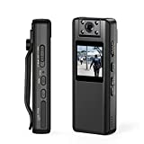 BOBLOV A22 64/32GB Body Camera, Support 8-10Hours Recording,180° Rotatable Lens, 1080PHD BodyCam with OLED Screen to Playback, Camcorder with Audio for Walking, Delivery Pizza, Daily Proof (64GB)