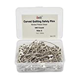 ibotti Curved Safety Pins for Quilting, Basting Pins, Size 2, 100-count