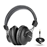 Avantree Audition Bluetooth 5.0 40 hr Wireless & Wired Over Ear Headphones with Mic for Computer TV Watching, Extra Comfortable & Lightweight, HiFi Stereo Headset for PC Laptop Cell Phone – Gray