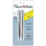Paper Mate Advanced Mechanical Pencils, Premium Metal Barrels, Gun Metal Gray and Rose Gold, 0.7 mm #2 Pencils, 2 Count
