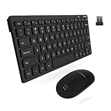 Macally Small Wireless Keyboard and Mouse Combo - an Essential Work Duo - 2.4G Compact Wireless Keyboard Mouse for PC - 78 Key Cordless Mouse and Keyboard Combo with Mini Body and Quiet Click