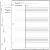 Cornell Notes Style Study Note Taking System Sheets, White, 3 Hole Punch, Double Sided (White, 150)
