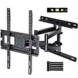 PERLESMITH TV Wall Mount Full Motion for 32-65 Inch Flat Curved Screen TVs, TV Mount with Swivels Tilts Extension Dual Articulating Bracket Arms Supports TV up to 99 lbs Max VESA 400x400,PSMFK9