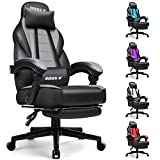 BOSSIN Gaming Chair, Ergonomic Heavy Duty Design, Gamer Chair with Footrest and Lumbar Support, Large Size Cushion High Back Office Chair, Big and Tall Gaming Computer Chair for Kids
