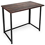 Folding Computer Desk for Small Spaces, Simple Space-Saving Home Office Desk, Foldable Computer Table, Laptop Table, Writing Desk, Compact Study Reading Table (Rustic Brown)