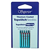 Superior Threads - Titanium-Coated Topstitch Needles #80/12 - 5 Count Quilting Embroidery Sewing