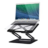 Adjustable Laptop Stand for Desk, TRUNIUM Aluminum School Laptop Stand, Ergonomic Laptop Riser for Desk, Portable Notebook Stand Compatible with 10-15.6 Inches MacBook, Dell, Lenovo, and More (Black)