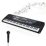 61 keys keyboard piano, portable electronic piano keyboard with built-in speaker microphone, keyboard piano for beginners, teaching gift for boys and girls