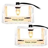 Electric Flea Traps for Inside Your Home (2 Packs), Retractable Flea Light Trap w/ Sticky Flea Trap Refill & Replacement Bulbs, Ultimate Flea Fighting Solution.