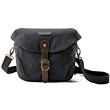 Camera Bag, BAGSMART SLR DSLR Canvas Camera Case, Vintage Padded Camera Shoulder Bag with Rain Cover for Women, Men, Black