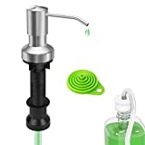 Kitchen Sink Soap Dispenser Brushed Nickel Countertop Soap Dispenser Pump with 47' Extension Tube kit and 17 oz Bottle,Collapsible Funnel