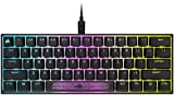 Corsair K65 RGB Mini 60% Mechanical Gaming Keyboard (Customizable RGB Backlighting, Cherry MX Blue Keyswitches, PBT Double-Shot Keycaps, AXON Hyper-Processing Technology) QWERTY - NA Layout, Black