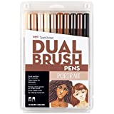 Tombow 56170 Dual Brush Pen Art Markers, Portrait, 10-Pack. Blendable, Brush and Fine Tip Markers