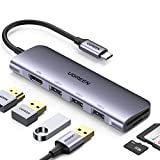 UGREEN USB C Hub, 6-in-1 USB C to USB Adapter, 4K HDMI Adapter Multiport Dongle, 3 USB 3.0 Ports, SD/TF Card Reader, USB Converter Compatible with Laptop, MacBook Pro, iPad and More Type C Devices