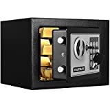 Fireproof Small Safe Box for Money, 0.23 Cu ft Mini Fireproof Safe with Combination Lock, Personal Home Safe for Office Hotels Business (black)