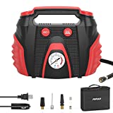 Tire Inflator Air Compressor, AC/DC Portable Air Compressor Pump for Car (12V DC) and Home (120V AC), Car Tire Inflator with Pressure Gauge for Bike, Motorcycle, Ball, and Other Inflatables