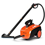 COSTWAY Multipurpose Steam Cleaner with 19 Accessories, Heavy Duty Household Steamer Chemical-Free Cleaning, 1.5L Dual-Tank Rolling Cleaning Machine for Carpet, Floor, Window and Car, Orange+Black