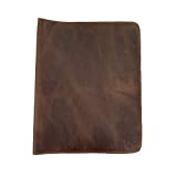 Hide & Drink, Rustic Leather Journal Cover (8.5 x 11 in.), Refillable Moleskine Cahier XXL, Handmade :: Bourbon Brown