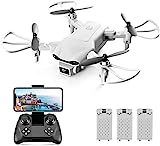 4DV9 Mini Drone for Kids with 720P HD Camera FPV Live Video RC Quadcopter Helicopter for Adults beginners Toys Gifts,Altitude Hold, Waypoints Functions,One Key Start,3D Flips,3 Batteries ,Gray。