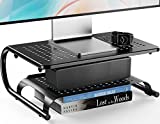 HUANUO Monitor Stand, 2 Tier Monitor Riser with Storage, Vented Computer Monitor Stand, Desktop Stand, Desk Shelf for Printer, Screen, PC, Gaming Console, for Home & Office