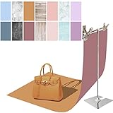 zyckTech 7Pcs 14Patterns Photography Background Paper with Stand, 34x23in Double-Sided Photo Tabletop Backdrops Props for Food Jewelry Cosmetics Makeup (Pink Purple Blue) (PBP03247PCS)