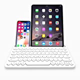 Macally Multi Device Bluetooth Keyboard for iPhone iPad and Tablet - Portable Bluetooth Wireless Keyboard for Tablet with Stand - 78 Key Mini Bluetooth Keyboard for iPad or iPhone Keyboard Android/iOS