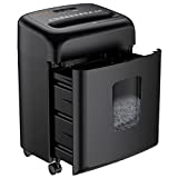 bonsaii Shredder for Home Office, Micro Cut Paper and Credit Card Shredder, 8 Sheet Paper Shredder with 4 Gallons Transparent Window, Black (C206-D)