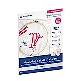 Printworks Vanishing Embroidery Transfers, for White/Light-Colored Fabrics, 12 Sheets, Inkjet, 8.5 x 11 (00524)
