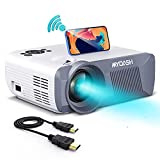MYDASH Mini Projector - 2022 Upgraded Portable Projector with WiFi and Bluetooth, 7500 Lumens 1080P Full HD Video Projector, Compatible with TV Stick,Smartphone, HDMI, VGA, TF, SD, AV