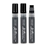 ZEYAR Jumbo Paint Marker Pens, Graffiti Marker, Water Based Acrylic, 15mm Felt Tip, Waterproof and Permanent Ink, Great on Plastic,Stone,Metal and Glass for Doodling(3 Black)