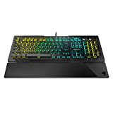 ROCCAT Vulcan Pro Linear Optical PC Gaming Keyboard, Titan Switch Full Size with Per Key AIMO RGB Lighting, Anodized Aluminum Top Plate and Detachable Palm/Wrist Rest, Low Profile, Black