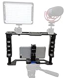 iShot Pro SecureGrip Universal 360° Adjustable Premium ALL METAL Filmmaking Video Rig Stabilizer Kit Camera Cage - Compatible with iPhone Samsung Android Google Sony GoPro Action Cameras DSLR and More