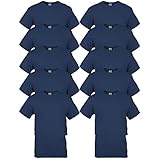 Gildan Men's Heavy Cotton T-Shirt, Style G5000, Navy (10-Pack), X-Large