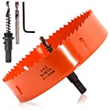 Koopi 6 inch Hole Saw for Making Cornhole Boards, BI-Metal Heavy Duty Steel Corn Hole Saw , Great 152mm Hole Drill Bit for Cutting Wood, Plastice, Sheet Metal (6in Dia)