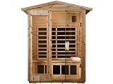LTCCDSS Outdoor Far Infrared Sauna Low EMF Sauna 2-3 Person | Withstand Temp -5℉-104℉, Outdoor Indoor Wooden Sauna Room for Home-9 Low EMF Heaters-Canadian Hemlock-Chromotherapy-Bluetooth Speaker