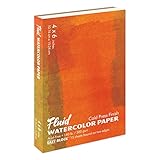 Fluid Artist Watercolor Block, 140 lb (300 GSM) Cold Press Paper Pad for Watercolor Painting and Wet Media with Easy Block Binding, 4 x 6 inches, 15 White Sheets