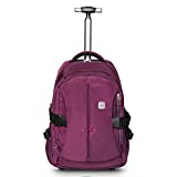 SKYMOVE 19 inches Wheeled Rolling Backpack for Adults and School Students Laptop Books Travel Backpack Bag, Purple