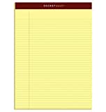 TOPS Docket Gold Writing Pads, 8-1/2' x 11-3/4', Narrow Rule, Canary Paper, 50 Sheets, 6 Pack (63941)